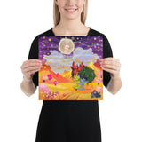 The Bunnies Moon (Huitzilopochtli & Tecaztlipoca) on Photo paper poster