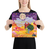 The Bunnies Moon (Huitzilopochtli & Tecaztlipoca) on Photo paper poster
